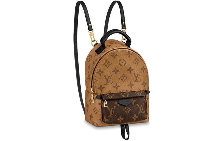 Louis Vuitton Louis Vuitton Palm Springs Canvas With Leather Small Backpack Mini Women's Brown/Beige
