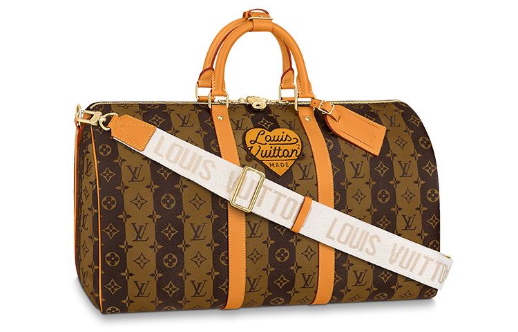 Louis Vuitton Louis Vuitton Keepall Bandouliere X Nigo 50 Monogram Stripes Brown