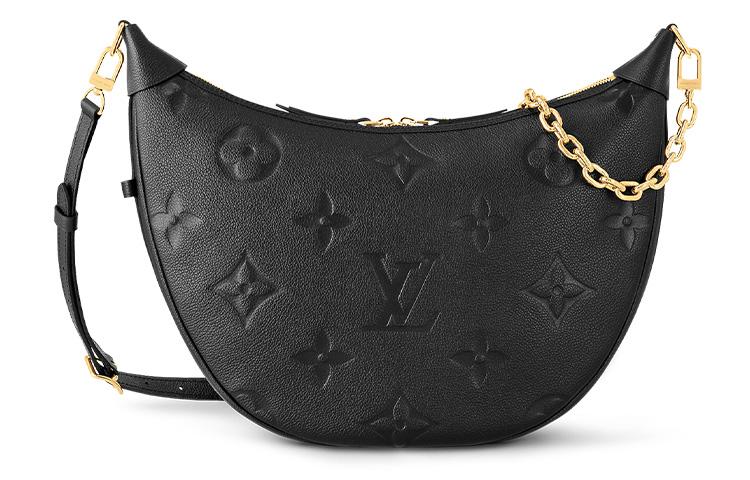 Louis Vuitton Louis Vuitton Loop Embossed Grained Cow Leather Crescent Bag Handbag Shoulder Bag Crossbody Bag Regular Women's Black
