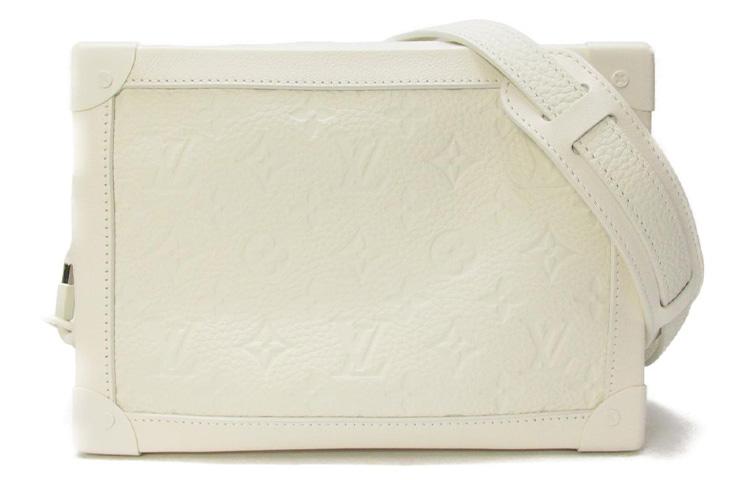 Louis Vuitton Louis Vuitton SOFT TRUNK Little Bull Leather Box Bag Messenger Bag Handheld Shoulder Bag Crossbody Bag Men's White