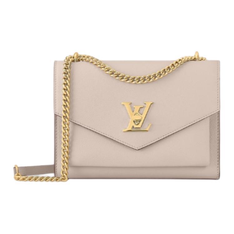 Louis Vuitton Louis Vuitton MYLOCKME Soft Grained Cow Leather Shoulder Bag Crossbody Bag Women's Taupe