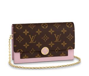 Buy Louis Vuitton Flore Chain Wallet Monogram Brown/Rose Ballerine at Sasom – Authentic and Ready to Ship