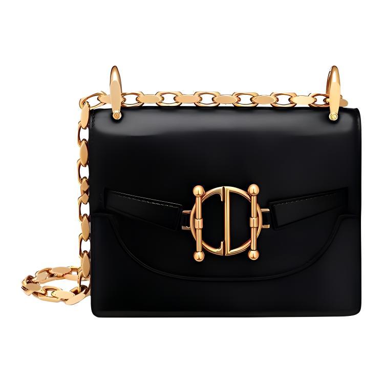 Dior Dior Shiny Lambskin Shoulder Bag Women's Black