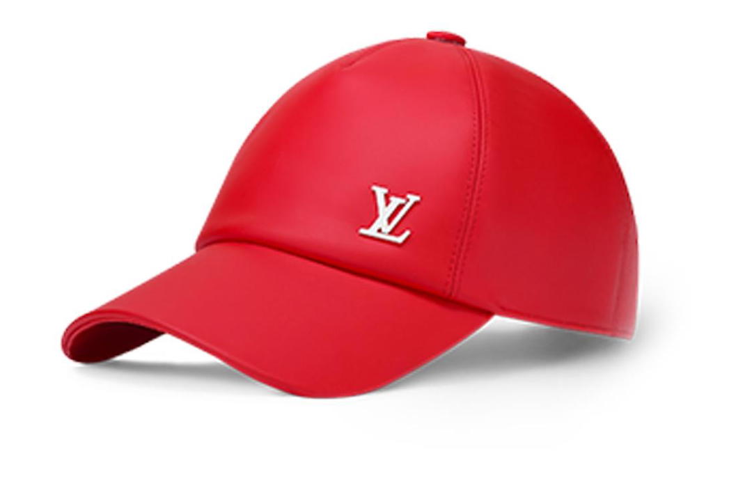 Louis Vuitton Louis Vuitton Cow Leather Metal Baseball Caps Men's Red