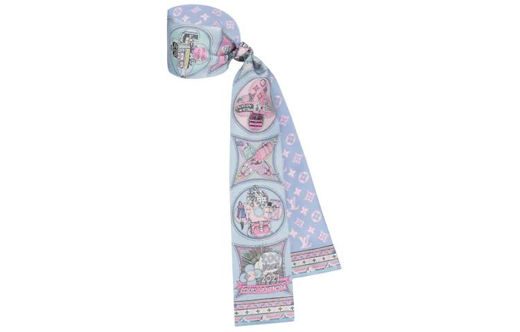 Louis Vuitton Louis Vuitton Silk Scarves Women's Blue Pink