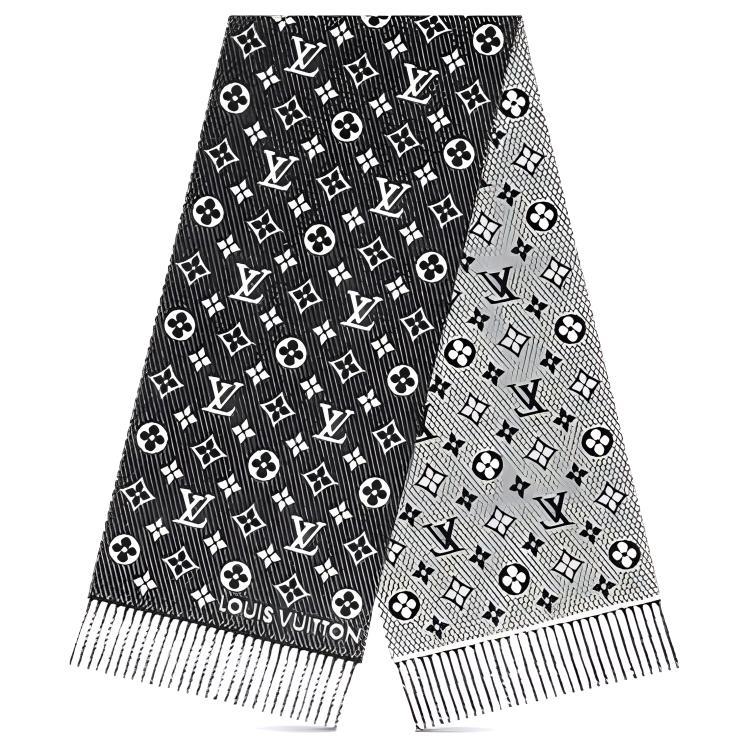 Louis Vuitton Louis Vuitton Knit Scarves Unisex Gray