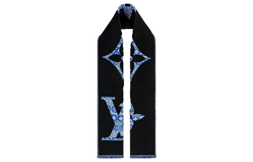 Louis Vuitton Louis Vuitton Knit Scarves Unisex Black/Blue