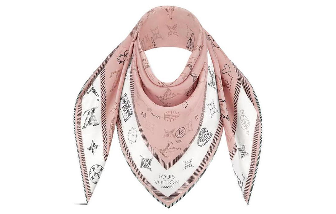 Louis Vuitton Louis Vuitton Silk Scarves Women's Pink