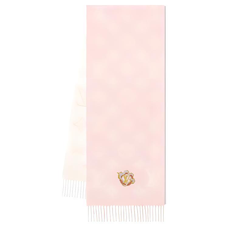 Louis Vuitton Louis Vuitton Knit Scarves Unisex Pink/White