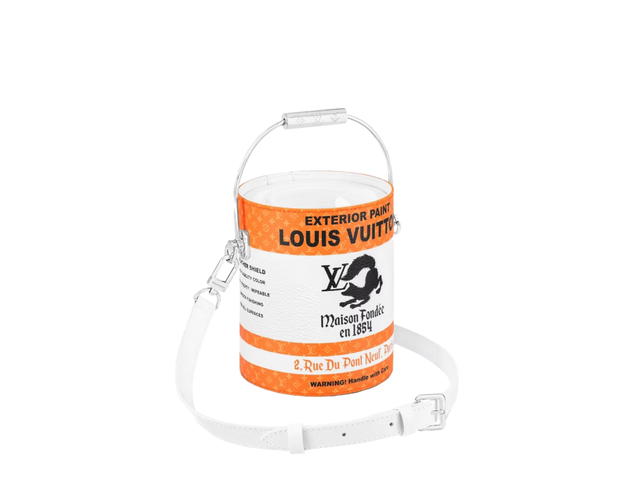 Louis Vuitton Louis Vuitton LV Paint Can In Silver-Tone Hardware With Orange - view 1