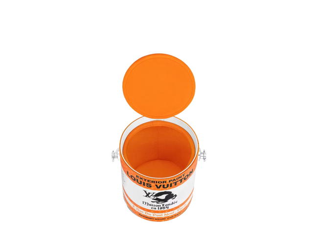 Louis Vuitton Louis Vuitton LV Paint Can In Silver-Tone Hardware With Orange - view 3