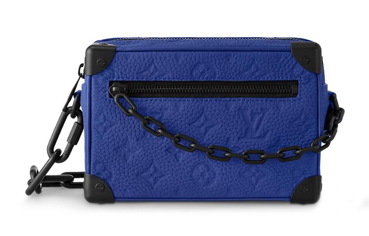 Louis Vuitton Louis Vuitton SOFT TRUNK Leather Cow Leather Patchwork Trim Shoulder Bag Crossbody Bag Mini Men's Dark Blue