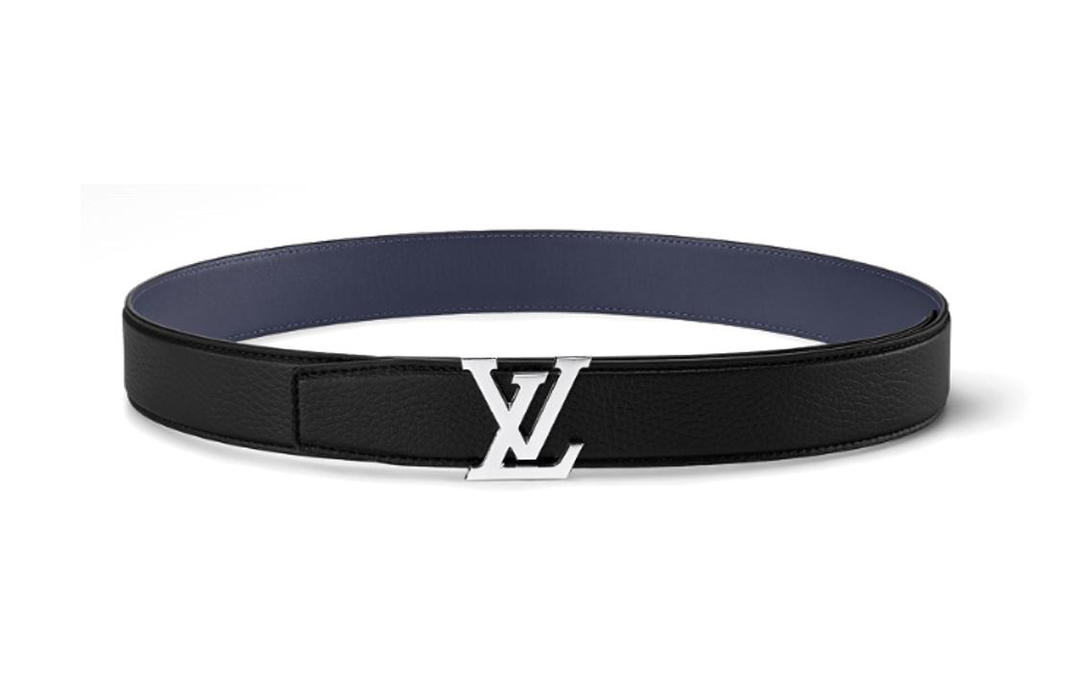 Louis Vuitton Louis Vuitton Leather Belts Unisex Black Width 3.5cm