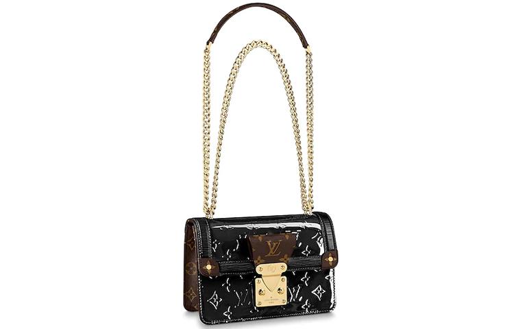 Louis Vuitton Louis Vuitton Vernis Glossy Finish Cow Leather Shoulder Bag Crossbody Bag Regular Women's Black