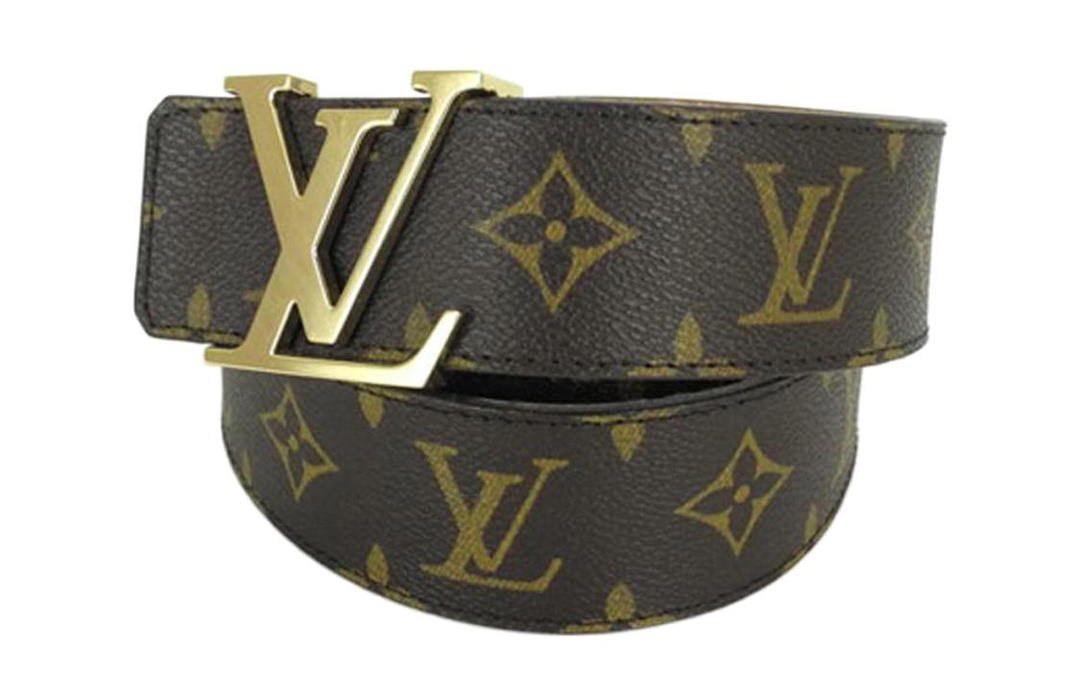 Louis Vuitton Louis Vuitton Emblem Letter Interwoven Decoration Smooth Buckle Leather Belts Unisex Brown