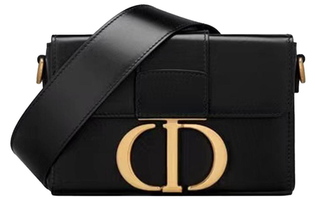Dior Dior 30 Montaigne Collection Cow Leather Box Bag, Shoulder Bag, Crossbody Bag Women's Black