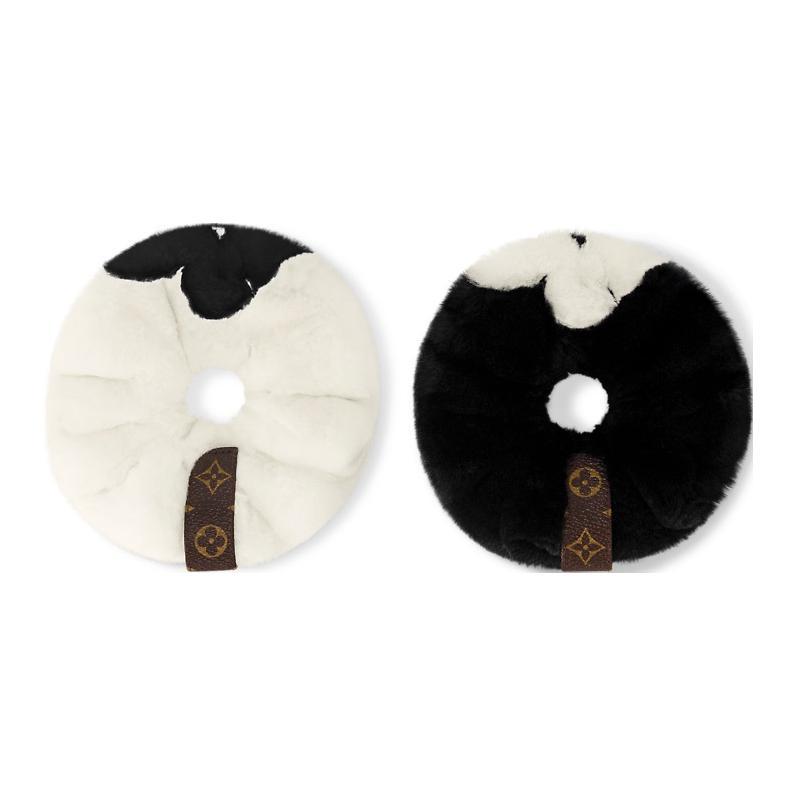 Louis Vuitton Louis Vuitton Mink Fur Hair Ties Women's White/Black