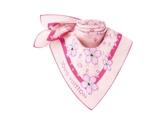 Louis Vuitton Louis Vuitton X Takashi Murakami Square Fabric Monogram Cherry Blossom 70 Pink - view 2