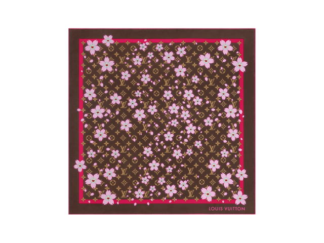 Louis Vuitton Louis Vuitton X Takashi Murakami Square Fabric Monogram Cherry Blossom 70 Sakura Brown - view 1