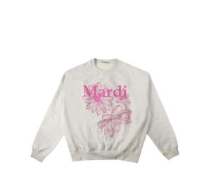 Buy Mardi Mercredi Sweatshirt Triple Flower Oatmeal Pink at Sasom – Authentic and Ready to Ship