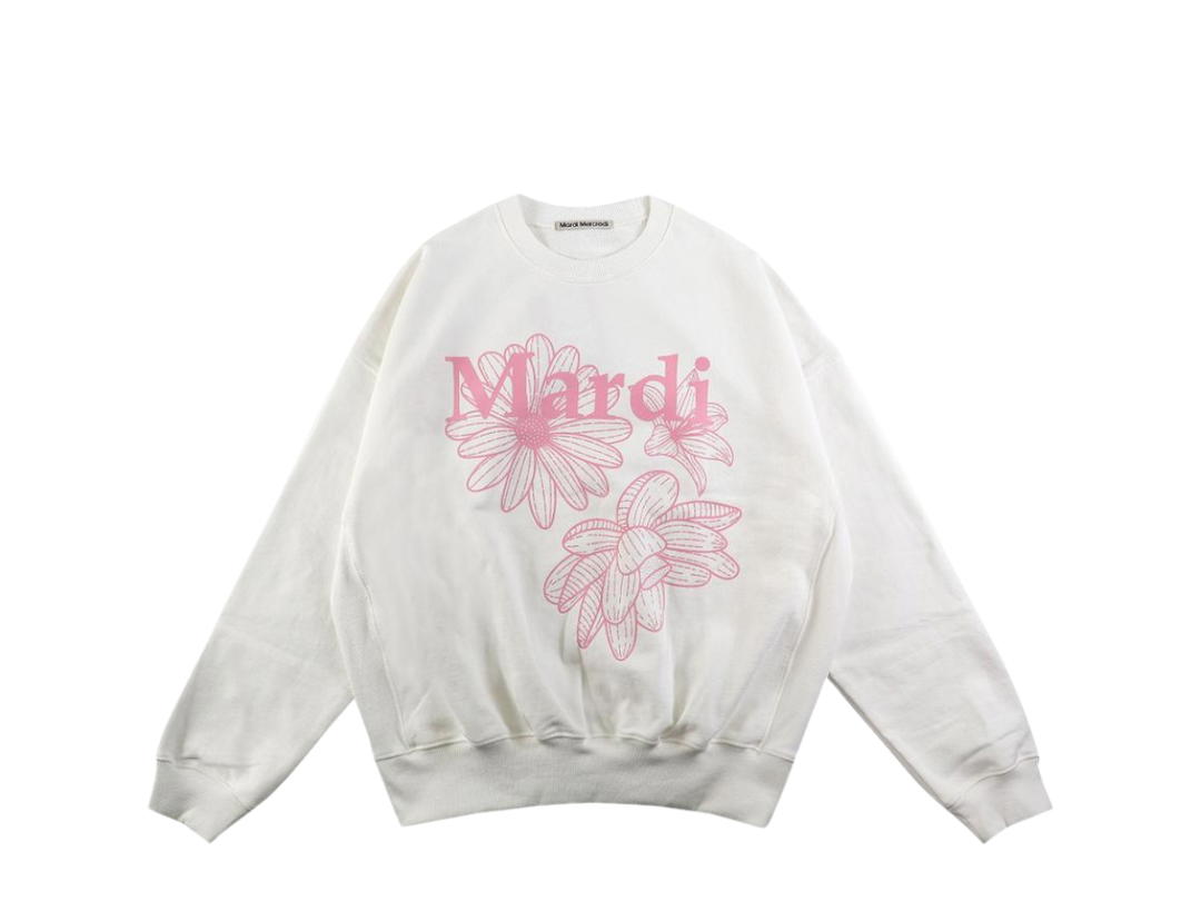 Mardi Mercredi Mardi Mercredi Sweatshirt Triple Flower White Pink