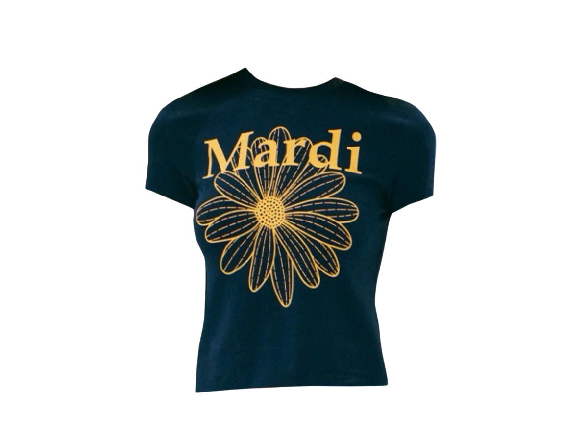 Mardi Mercredi Mardi Mercredi Cropped Tshirt Flowermardi Navy Tangerine