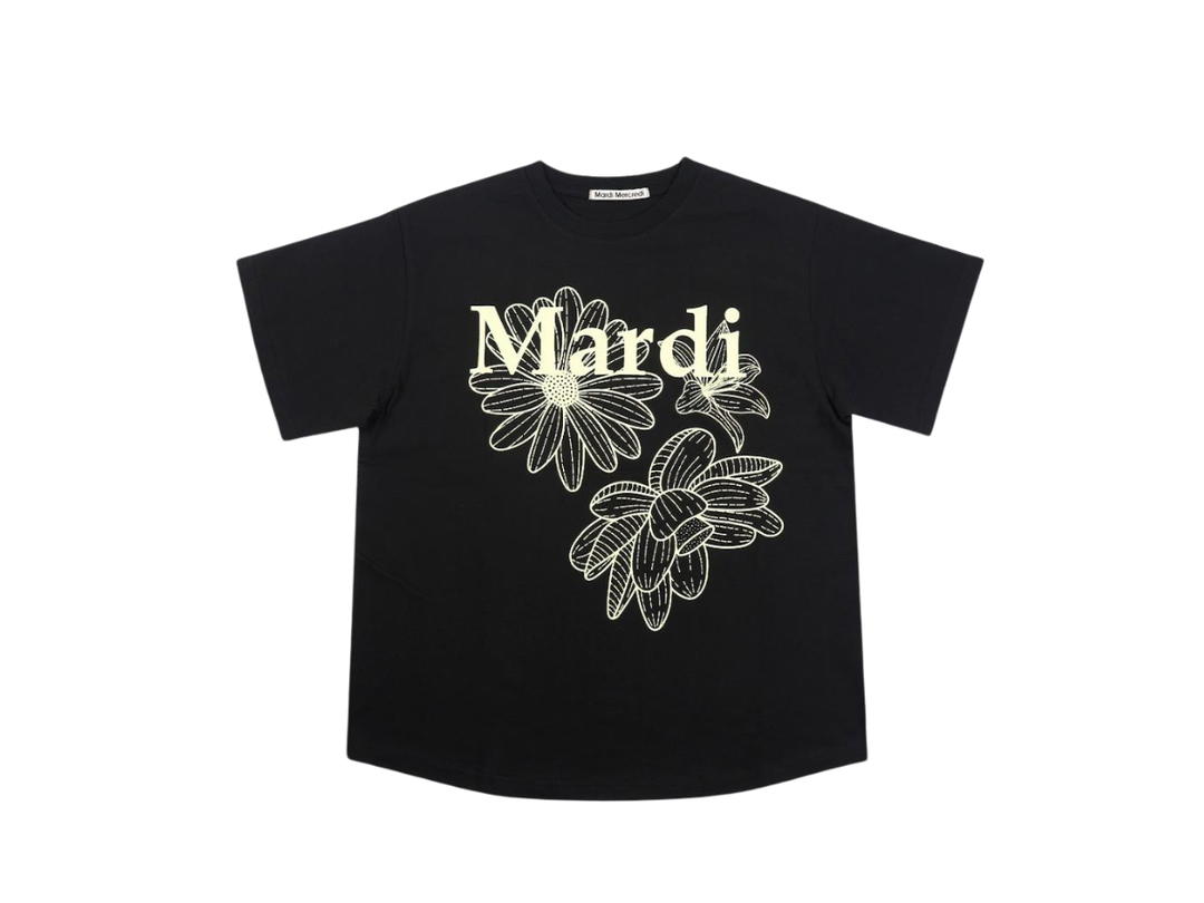 Mardi Mercredi Mardi Mercredi T-Shirt Triple Flower Black Lemon