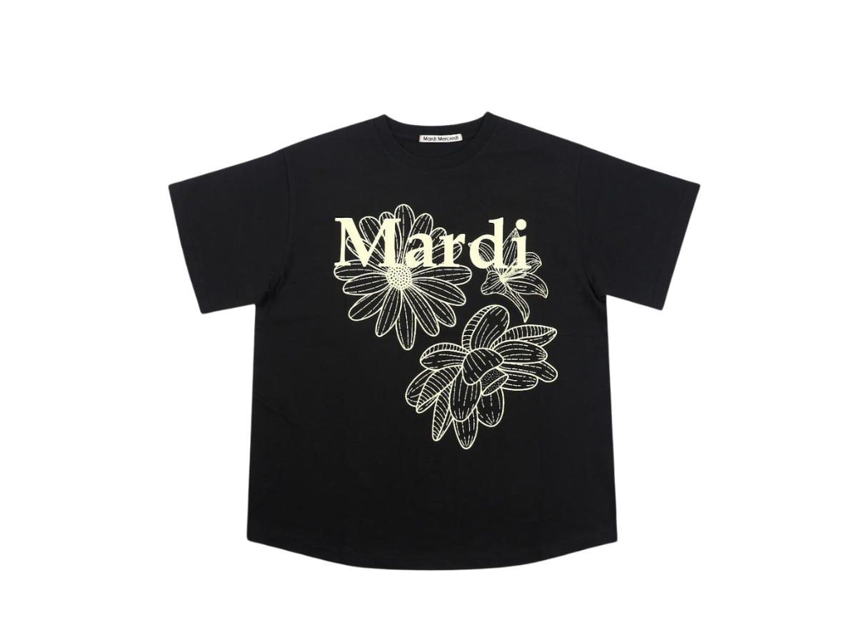 Mardi Mercredi Mardi Mercredi T-Shirt Triple Flower Black Lemon