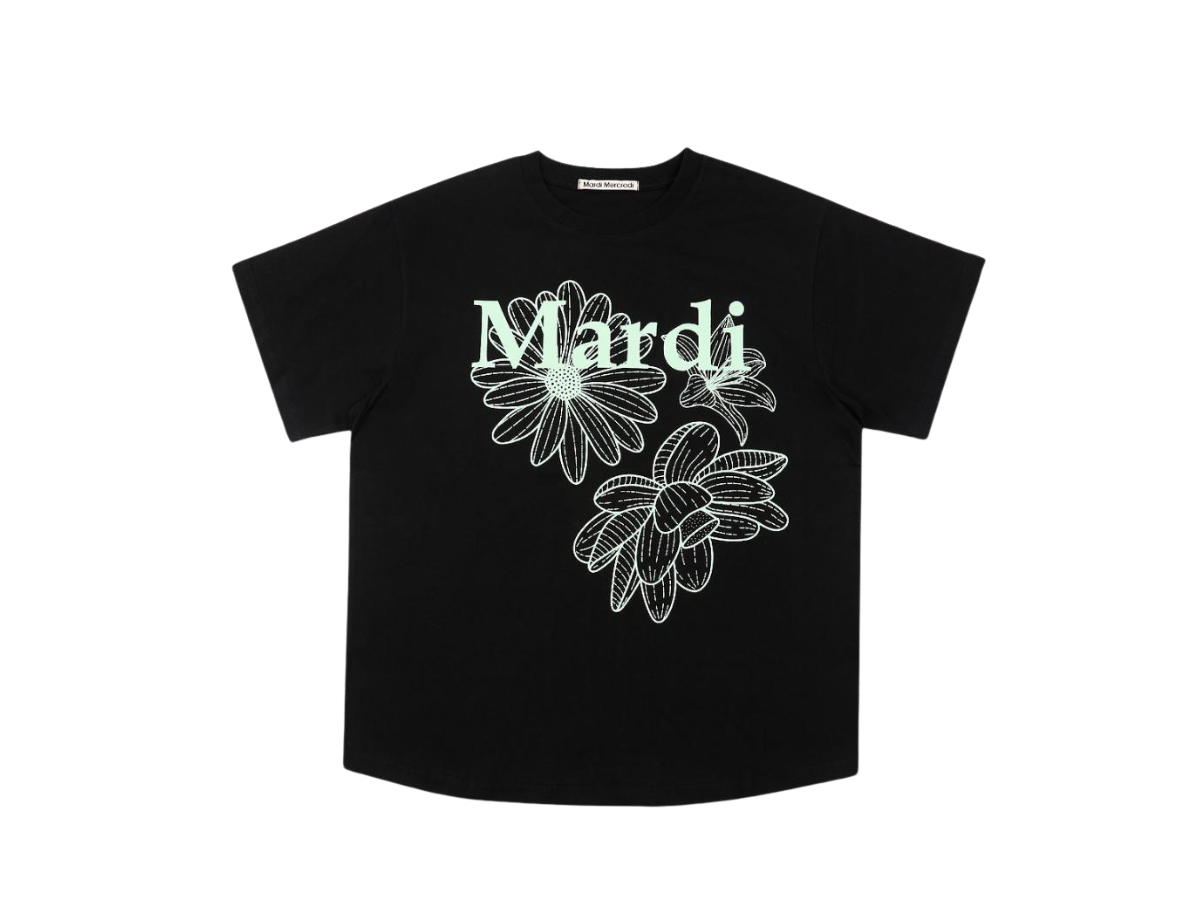 Mardi Mercredi Mardi Mercredi T-Shirt Triple Flower Black Mint