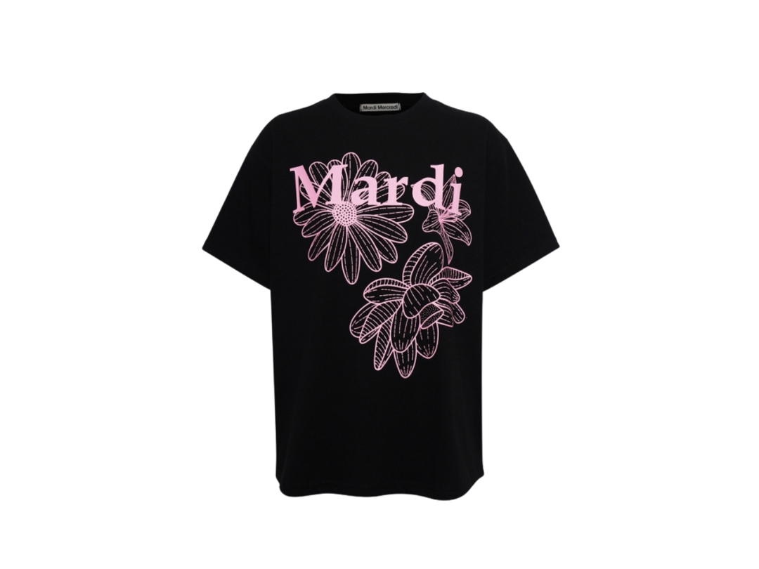 Mardi Mercredi Mardi Mercredi T-Shirt Triple Flower Black Pink