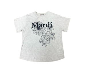 Buy Mardi Mercredi T-Shirt Triple Flower Oatmeal Black at Sasom – Authentic and Ready to Ship