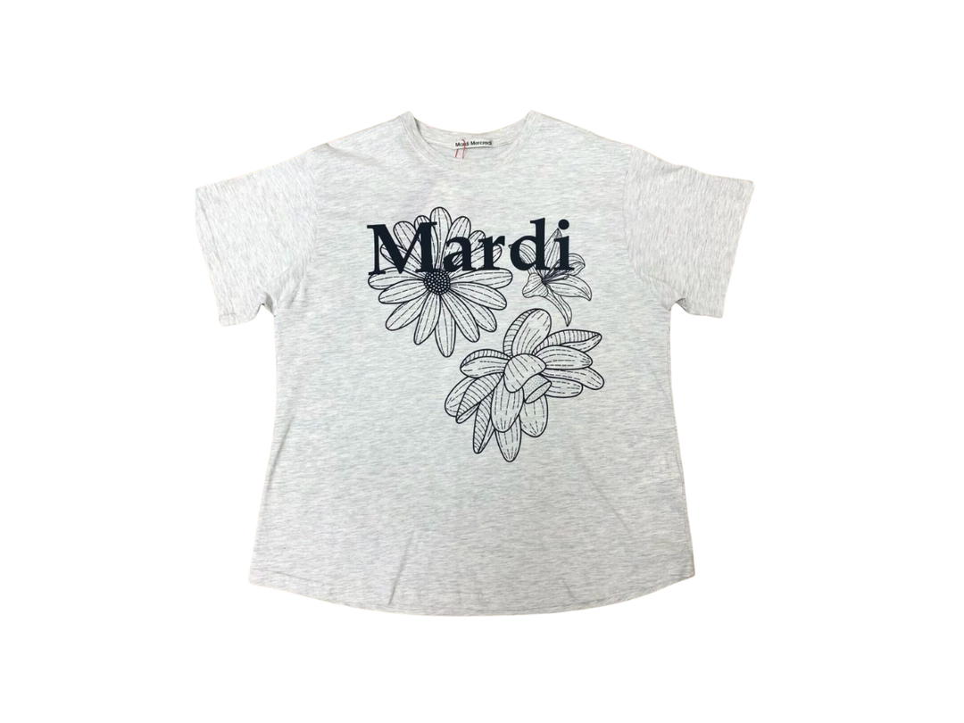 Mardi Mercredi Mardi Mercredi T-Shirt Triple Flower Oatmeal Black