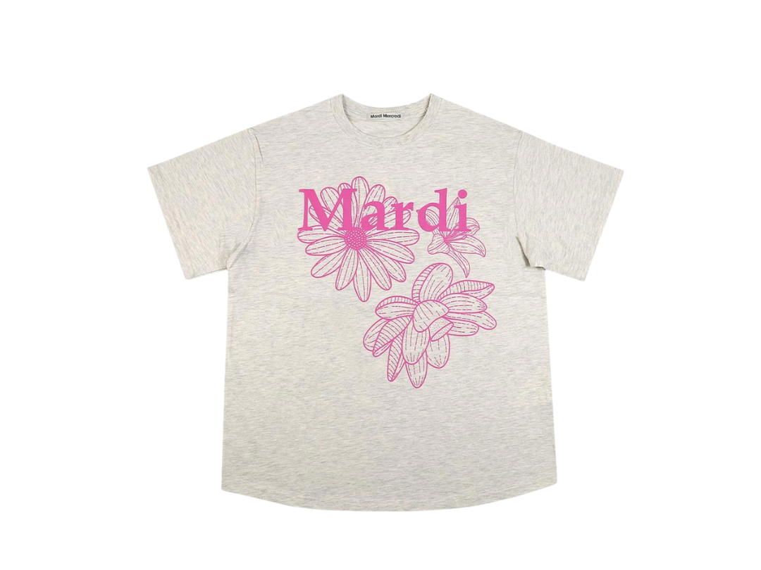 Mardi Mercredi Mardi Mercredi T-Shirt Triple Flower Oatmeal Pink