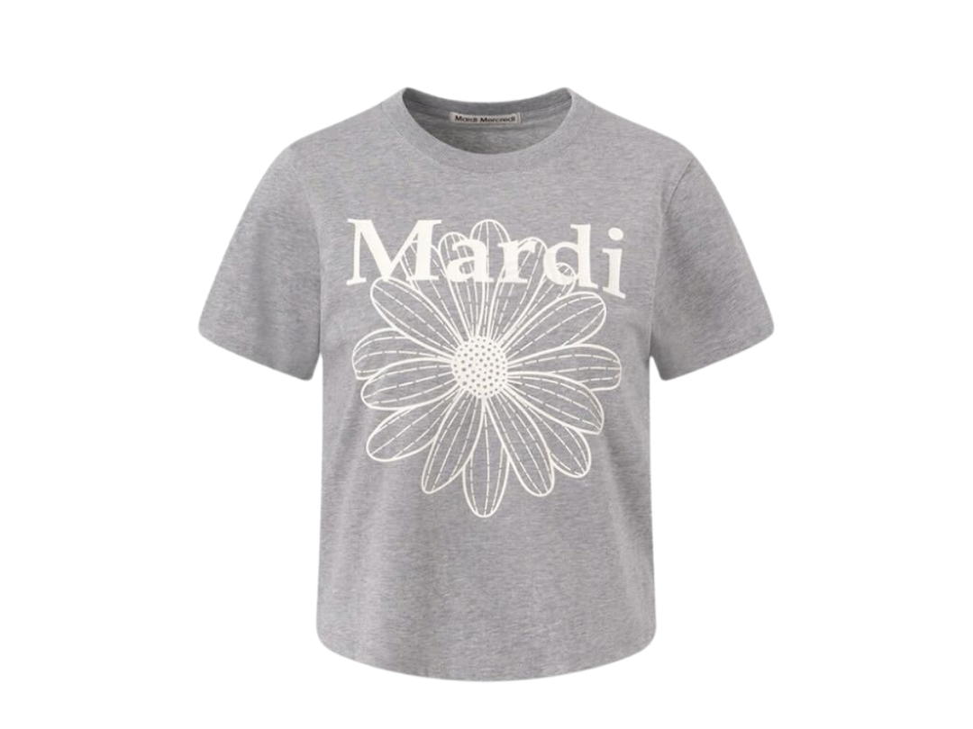 Mardi Mercredi Mardi Slim T-Shirt FlowerMardi Grey Ivory