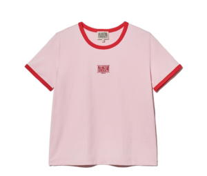 Buy Marithe Francois Girbaud W Classic Logo Ringer Tee Pink at Sasom – Authentic and Ready to Ship