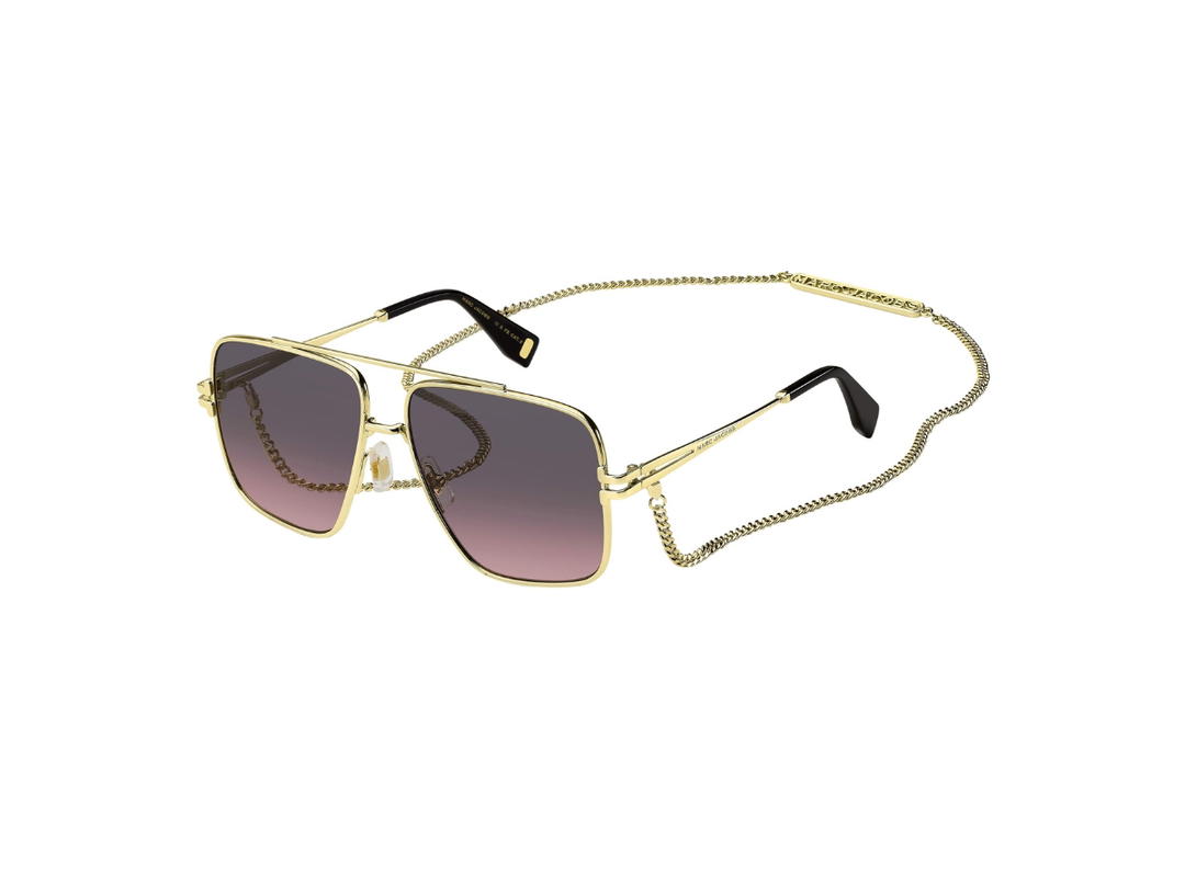Marc Jacobs Marc Jacobs Sunglasses In Gold And black Frame With Brown Gradient Lenses