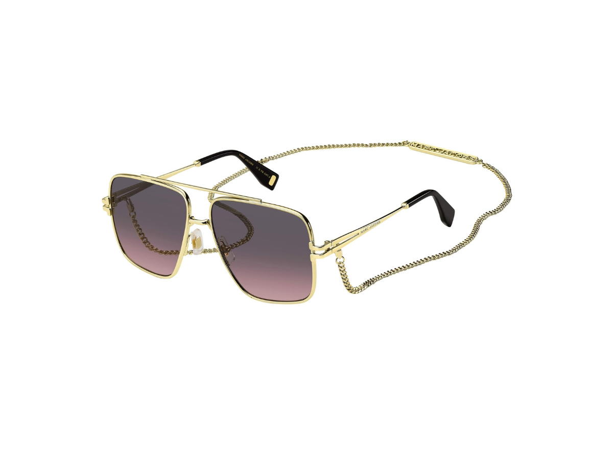 Marc Jacobs Marc Jacobs Sunglasses In Gold And black Frame With Brown Gradient Lenses