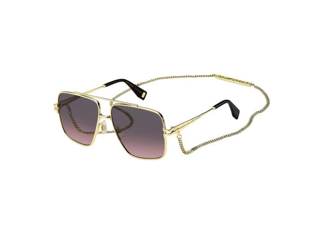 Marc Jacobs Marc Jacobs Sunglasses In Gold And black Frame With Brown Gradient Lenses - view 1