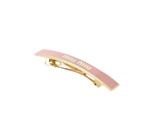 Miu Miu Miu Miu Metal Hair Clips In Pink Metal With Gold Hardware Gold Pink - view 2