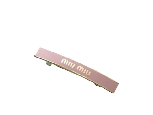 Miu Miu Miu Miu Metal Hair Clips In Pink Metal With Gold Hardware Gold Pink - view 3