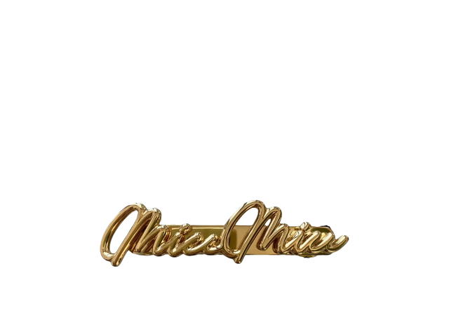Miu Miu Miu Miu Script Hair Clip Barrette Set Gold Tone - view 1