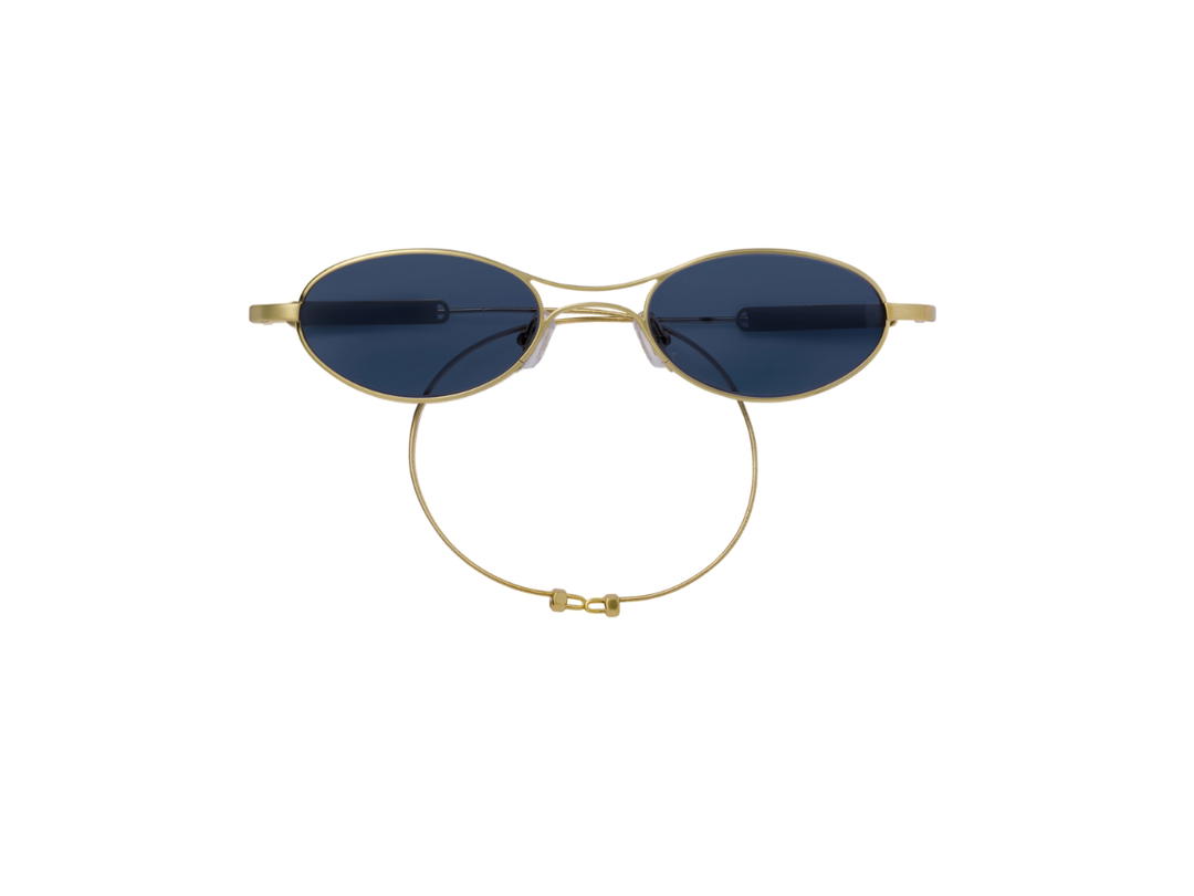 Gentle Monster Gentle Monster Maison Margiela In Glossy Gold Metal Frame With Navy Clear Lenses