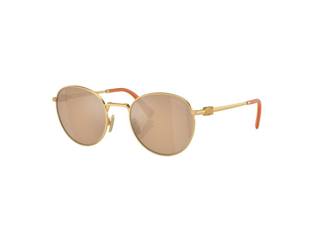 Miu Miu Miu Miu Sunglasses In Gold Frame With Polyamide Lens - view 1