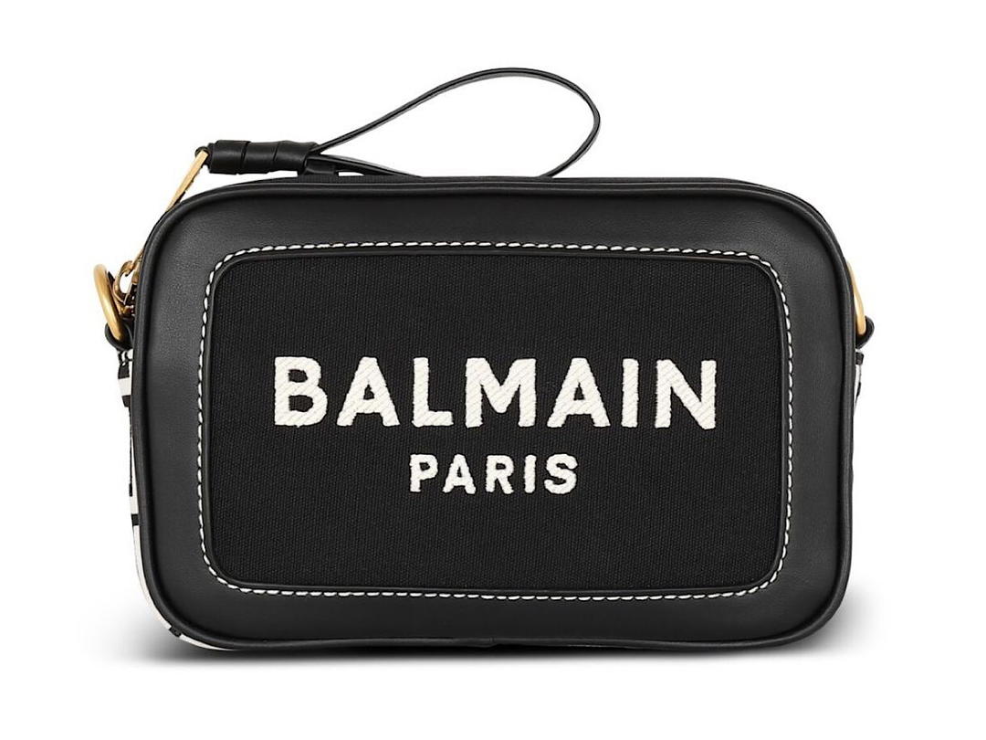 Balmain Balmain Crossbody Black Logo White Monogramivoryblack Coton