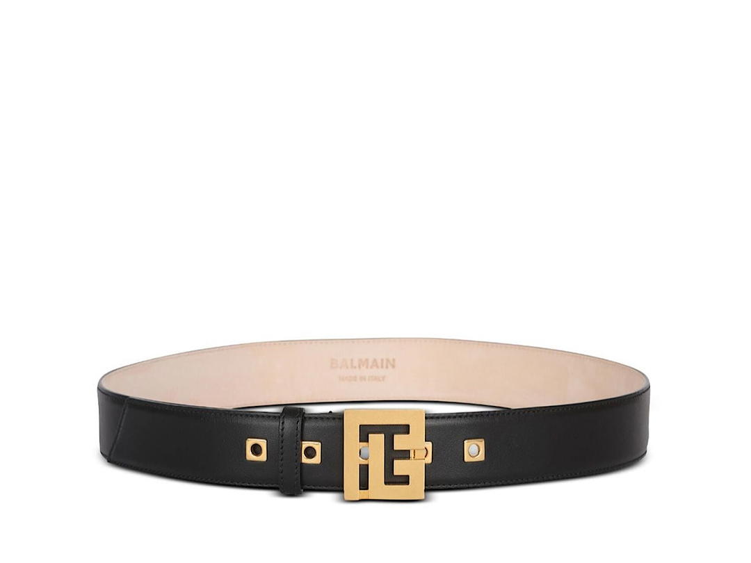 Balmain Balmain Black Belt Black Gold Logo Blowblack Veau