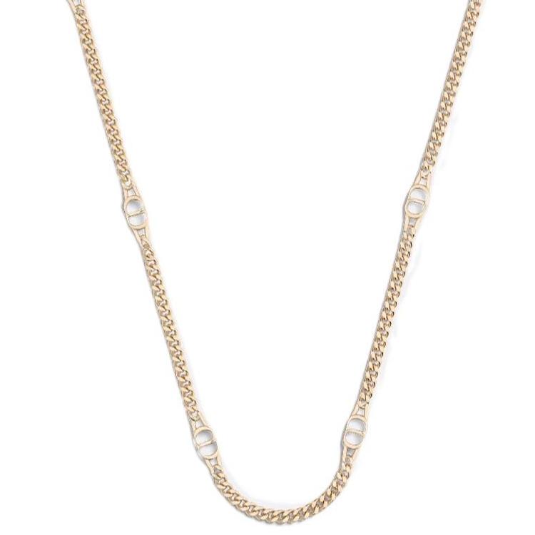Dior Dior 925 Sterling Silver Necklaces Men's Gold