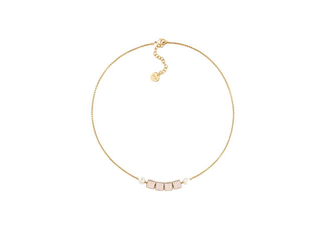 Dior Dior D-Dice Necklace In Gold-Finish Metal With Pale Pink Lacquer And White Resin Pearls - view 1