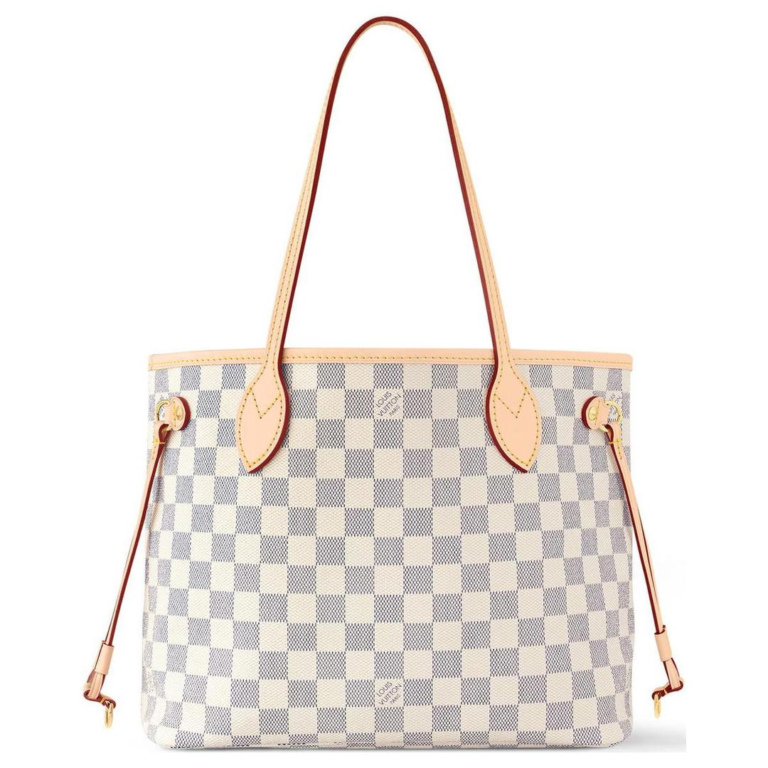 Louis Vuitton Louis Vuitton NEVERFULL Damier Azur Coated Canvas Tote Bag Shopping Bag Handbag Shoulder Bag Women's Pink