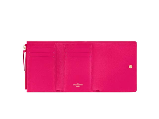 Louis Vuitton Louis Vuitton Victorine Wallet Damier Azur Vivienne Fuchsia Pink In Coated Canvas With Gold-Tone Hardware - view 5