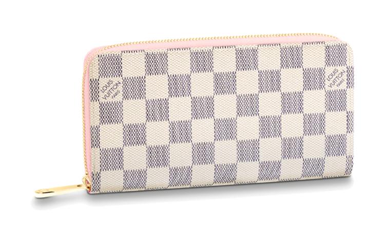 Louis Vuitton Louis Vuitton Zippy Wallet Damier Azur Rose Ballerine Lining